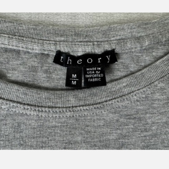 Theory Women’s Size M Gray Short Sleeve Viscose T-Shirt - Picture 2 of 7